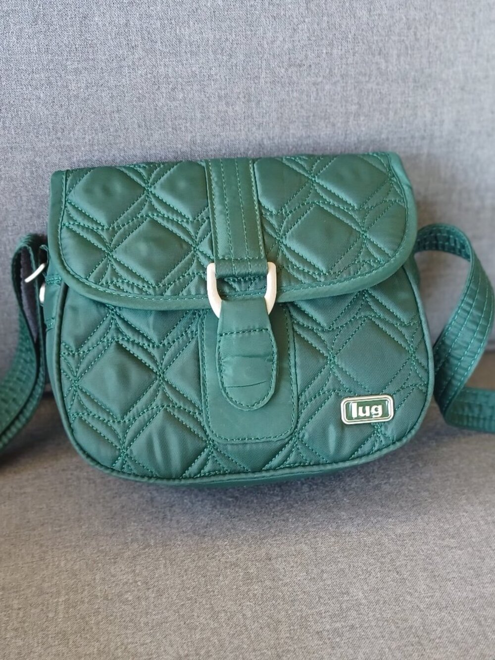 Lug quilted crossbody bag GREEN